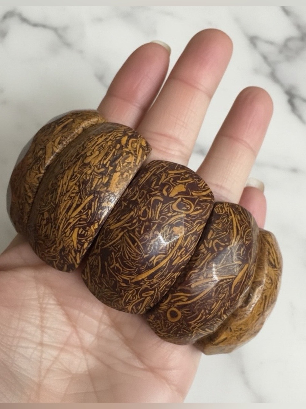 Mariam Jasper Stone Large Stretchy Bracelet - Picture 3 of 4